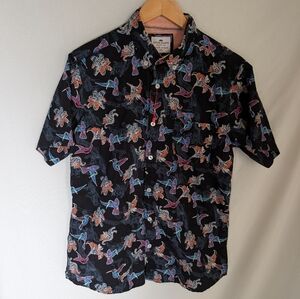 Ditch Plains Mens Hawaiian Shirt  Hummingbird Print Button Up Sz M Ricky Singh
